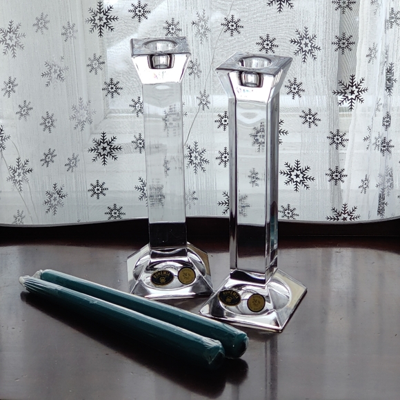 2 Bohemian (Czech Republic) 24% PBO lead crystal candle stick holders - Picture 15 of 16